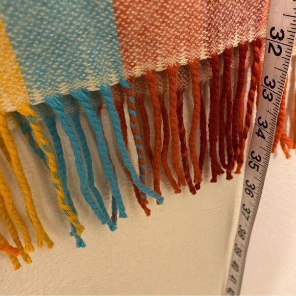 CASHMERE FEEL soft women mans striped colorful rainbow Winter Scarf 12x72 - Picture 4 of 8